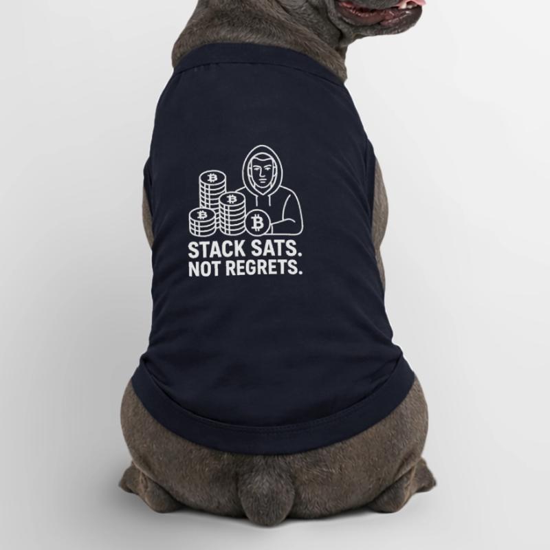 Conception de sweat à capuche Bitcoin – Stack Sats. Pas de regrets. T-shirt bio premium pour chien