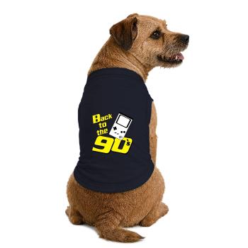 Fête des années 90 , Soirée à thème , Jeux rétro des années 90 (25) - T-shirt bio premium pour chien - bleu marine - Dos