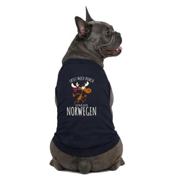 Lasst mich durch ich muss nach Norwegen - Premium Organic Hunde-T-Shirt - Navy - Hinten