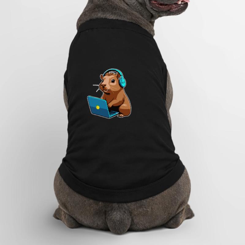 Capybara Programmierer Coder Computer Premium Organic Hunde-T-Shirt