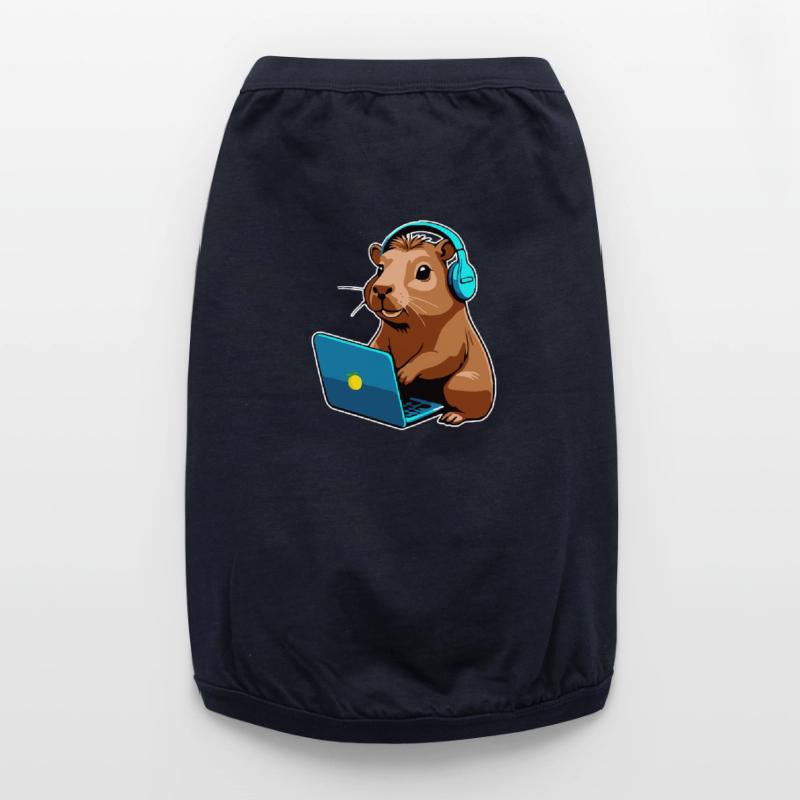 Capybara Programmierer Coder Computer Premium Organic Hunde-T-Shirt