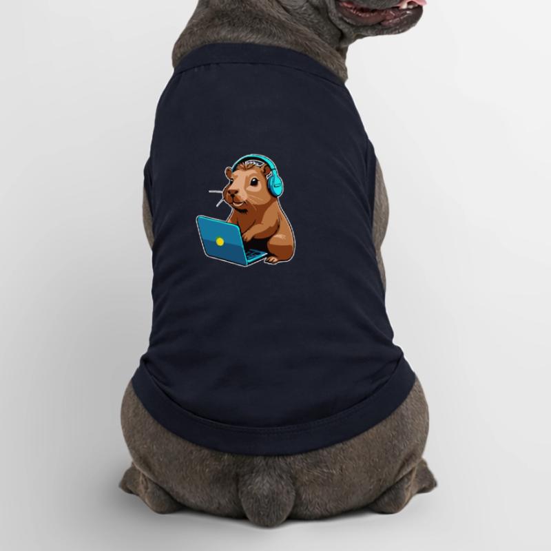 Capybara Programmierer Coder Computer Premium Organic Hunde-T-Shirt