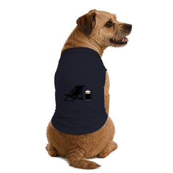 Deck Chair Beer Mug Silhouette - Premium Organic Dog T-Shirt - navy - Back