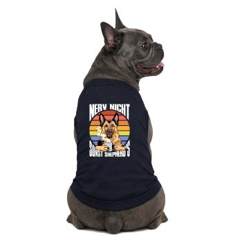 Schäferhund Geschenke Hund Herrchen Gassi - Premium Organic Hunde-T-Shirt - Navy - Hinten