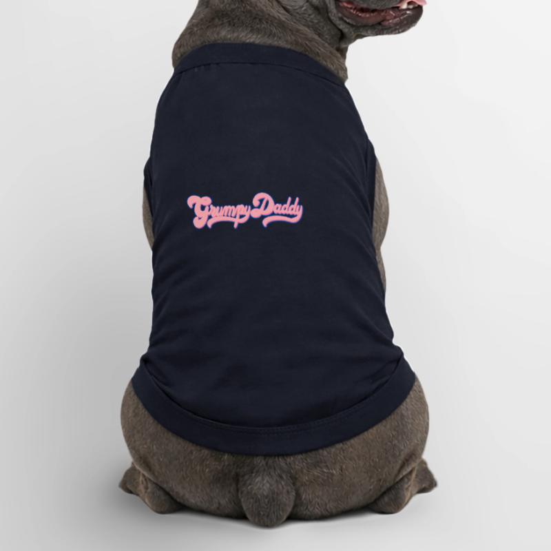 Script rétro de Grumpy Daddy - Couleur « Chewing-gum » T-shirt bio premium pour chien