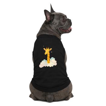 Gentle giraffe above the clouds – Dreamlike motif - Premium Organic Dog T-Shirt - black - Back