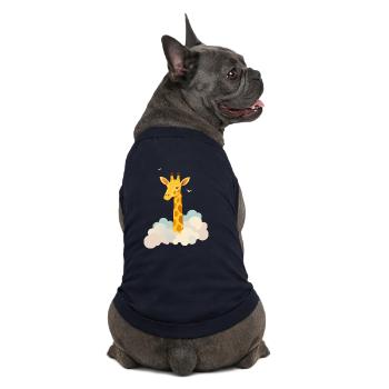 Douce girafe au-dessus des nuages – Motif onirique - T-shirt bio premium pour chien - bleu marine - Dos