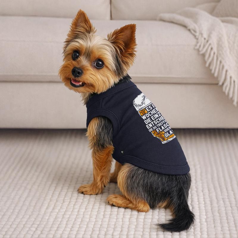 Wochenende Flasche Oder Glas / Bier Spruch Premium Organic Hunde-T-Shirt