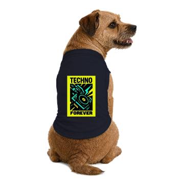 Techno pour toujours - T-shirt bio premium pour chien - bleu marine - Dos