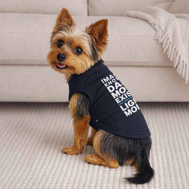 Le mode sombre existe Programmeur IT Nerd Coder Office T-shirt bio premium pour chien