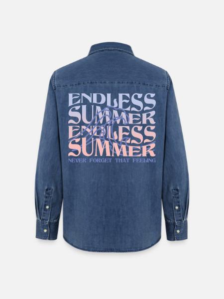 Endless Summer – Wellen & Beach Vibes - Frauen Jeanshemd Organic von Stanley/Stella - verwaschenes Mittelblau 