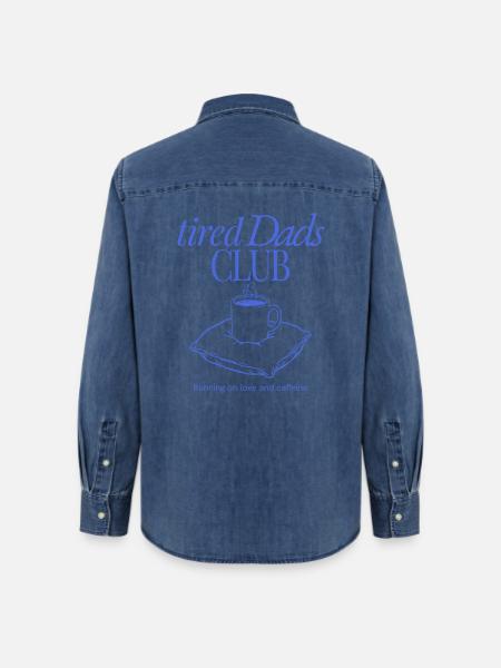Tired Dads Club Kaffee - Frauen Jeanshemd Organic von Stanley/Stella - verwaschenes Mittelblau 