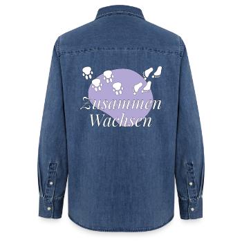 Zusammen wachsen Teamgeist Wachstum - Frauen Jeanshemd Organic von Stanley/Stella - verwaschenes Mittelblau  - Hinten - AI Model Female 172 light (172cm)