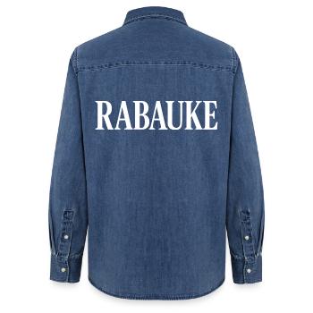 Yob - Women’s Organic Denim Shirt by Stanley/Stella - mid washy  - Back - AI Model Female 172 light (172cm)