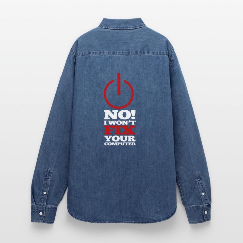 Programme d’ordinateur Code Nerd Script Hacker Chemise en denim femme bio Stanley/Stella