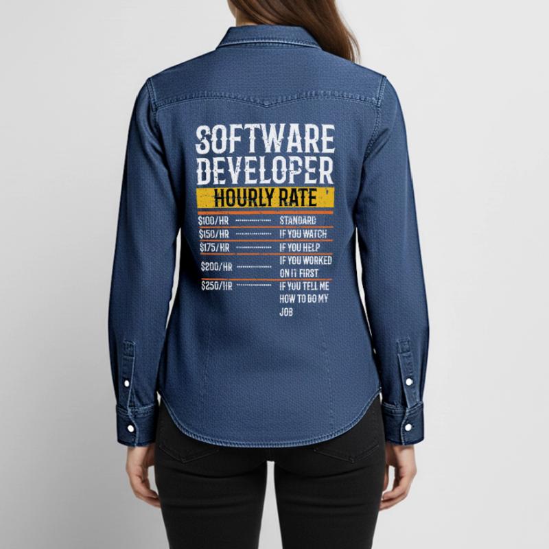 Software Developer Hourly Rate Software Developer Frauen Jeanshemd Organic von Stanley/Stella