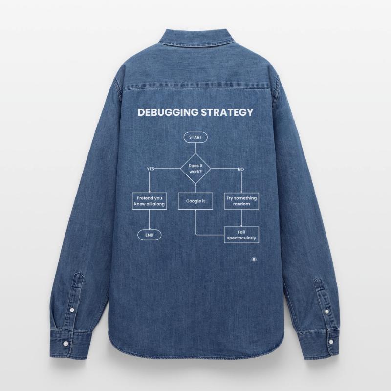 Debugging Strategy Flowchart - Does It Work Gift Women’s Organic Denim Shirt by Stanley/Stella