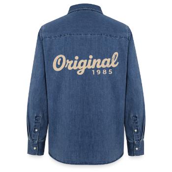 Geburtstagsgeschenk 1985 | Geboren 1985 - Frauen Jeanshemd Organic von Stanley/Stella - verwaschenes Mittelblau  - Hinten - AI Model Female 172 light (172cm)