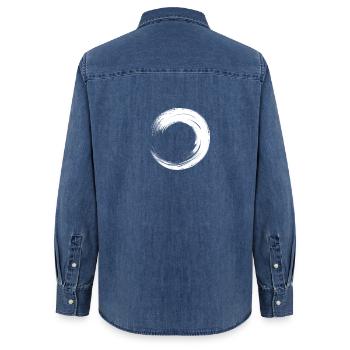 cercle - Chemise en denim femme bio Stanley/Stella - bleu moyen délavé  - Dos - AI Model Female 172 light (172cm)