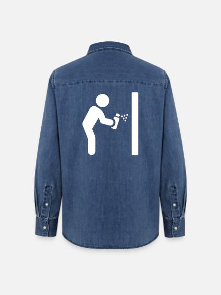 Graffiti Sprayer - Frauen Jeanshemd Organic von Stanley/Stella - verwaschenes Mittelblau 
