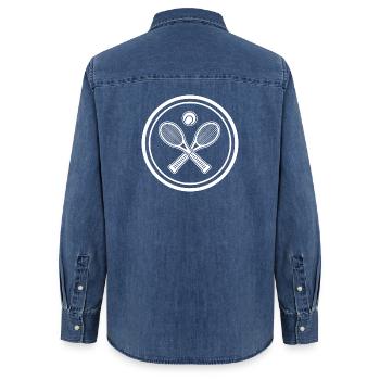 Round tennis symbol to design yourself - Women’s Organic Denim Shirt by Stanley/Stella - mid washy  - Back - AI Model Female 172 light (172cm)