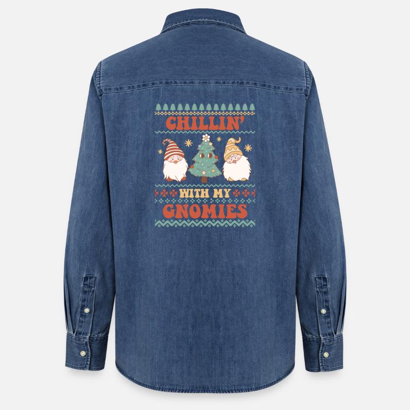 Hässlicher Weihnachtspullover - Frauen Jeanshemd Organic von Stanley/Stella - verwaschenes Mittelblau 