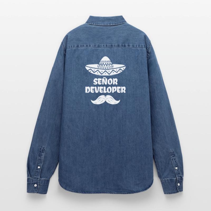 Developer Statement Code Computer Science Geek Scripting Women’s Organic Denim Shirt by Stanley/Stella