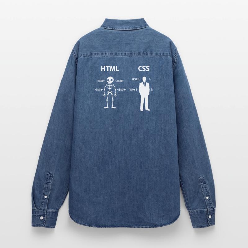 Code Css C++ Php Java Developer Code Skripting Frauen Jeanshemd Organic von Stanley/Stella