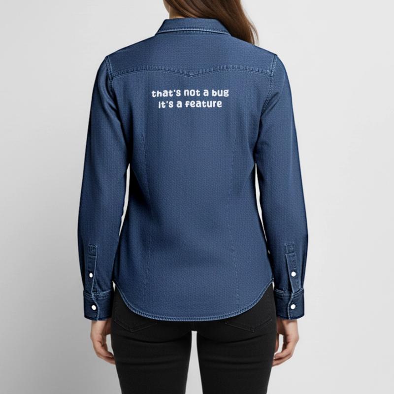 Bugs Statement Developer Bugfixing Debug Coden Frauen Jeanshemd Organic von Stanley/Stella