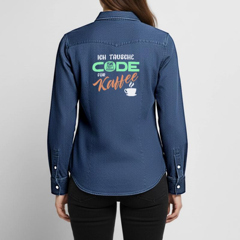 Code Developer Statement Programmierer Computer Frauen Jeanshemd Organic von Stanley/Stella