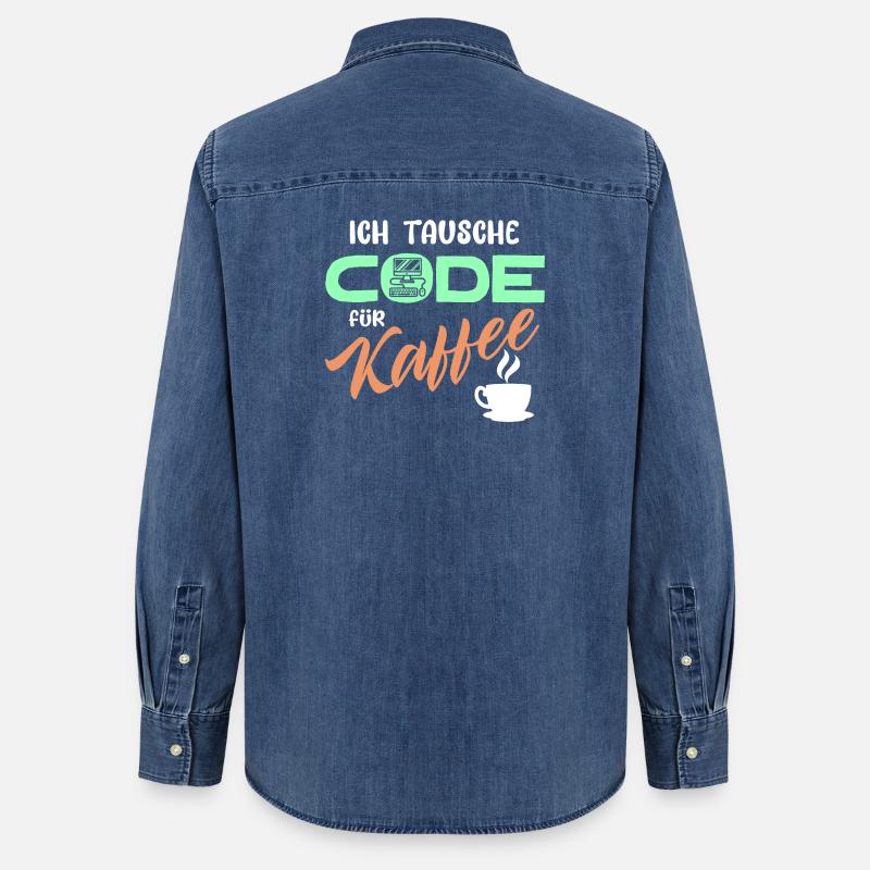 Code Developer Statement Programmer Computer - Women’s Organic Denim Shirt by Stanley/Stella - mid washy 