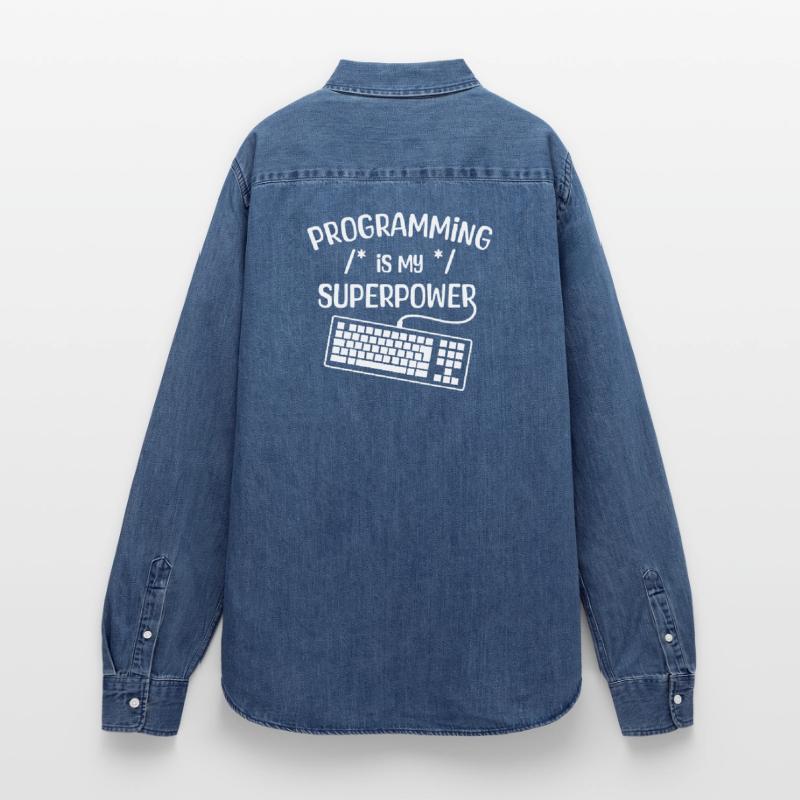 Computerfreak Developer Statement Coden Informatik Frauen Jeanshemd Organic von Stanley/Stella