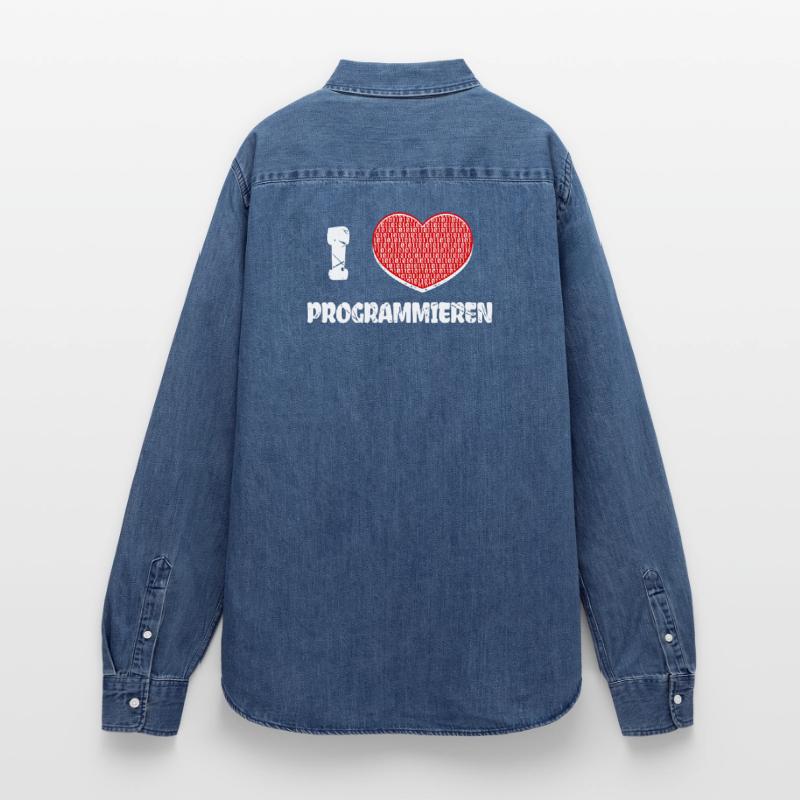 Developer Herz Programmierer Statement Informatik Frauen Jeanshemd Organic von Stanley/Stella