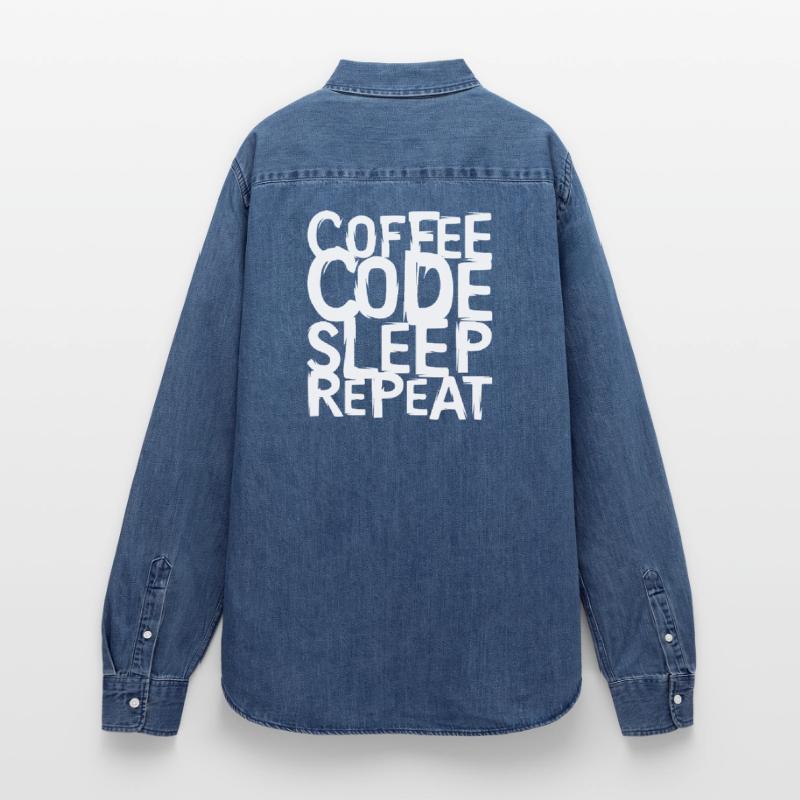 coffee code Programmer - Computer Science Work Logo Women’s Organic Denim Shirt by Stanley/Stella