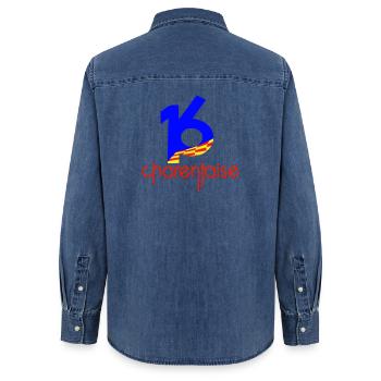 Département 16 charentaise - Chemise en denim femme bio Stanley/Stella - bleu moyen délavé  - Dos - AI Model Female 172 light (172cm)