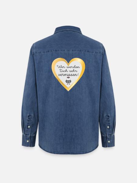ABSCHIED MÖWE - Frauen Jeanshemd Organic von Stanley/Stella - verwaschenes Mittelblau