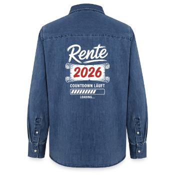 Rente 2026 Countdown läuft - Frauen Jeanshemd Organic von Stanley/Stella - verwaschenes Mittelblau  - Hinten - AI Model Female 172 light (172cm)