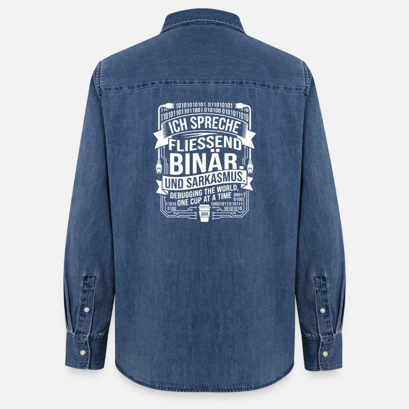 Codifica del sarcasmo binario del caffè - Camicia in denim donna bio di Stanley/Stella - blu medio slavato 