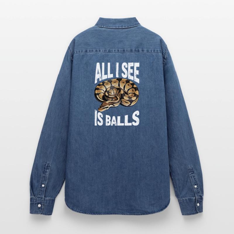 Python roi Serpents Amateurs de terrarium Python Chemise en denim femme bio Stanley/Stella