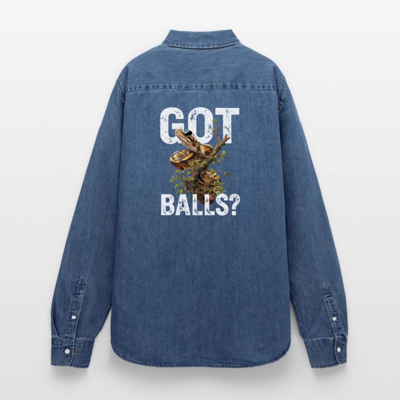 King Python Snakes Lover Terrarium Python Women’s Organic Denim Shirt by Stanley/Stella