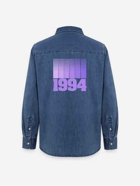 Jahrgang 1994 - Frauen Jeanshemd Organic von Stanley/Stella - verwaschenes Mittelblau