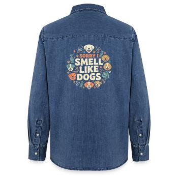 Technicien en chenil, assistant en chenil, soins aux animaux - Chemise en denim femme bio Stanley/Stella - bleu moyen délavé  - Dos - AI Model Female 172 light (172cm)