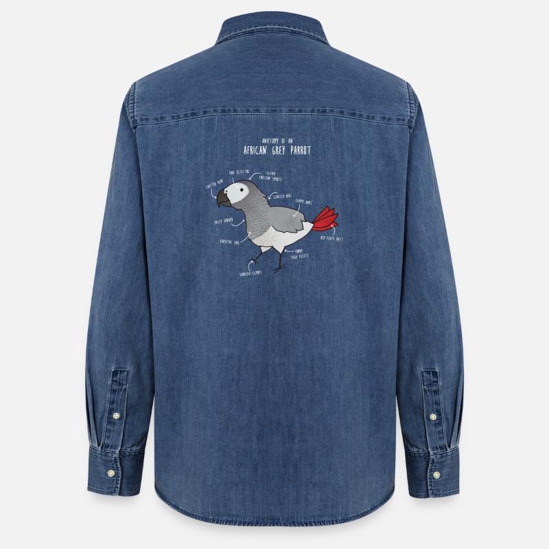 Anatomie du python royal - Chemise en denim femme bio Stanley/Stella - bleu moyen délavé