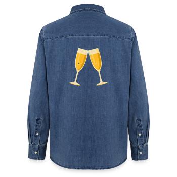 Toaste - Frauen Jeanshemd Organic von Stanley/Stella - verwaschenes Mittelblau  - Hinten - AI Model Female 172 light (172cm)