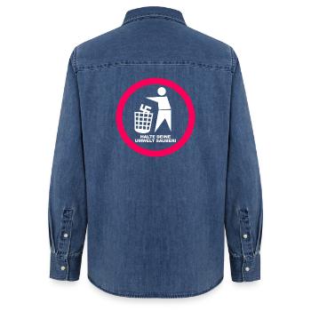 Gegen Rechts - Halte deine Umwelt sauber - FCK NZS - Frauen Jeanshemd Organic von Stanley/Stella - verwaschenes Mittelblau  - Hinten - AI Model Female 172 light (172cm)