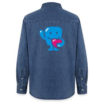 monster with heart - monster mit herz - Frauen Jeanshemd Organic von Stanley/Stella - verwaschenes Mittelblau  - Hinten - AI Model Female 172 light (172cm)