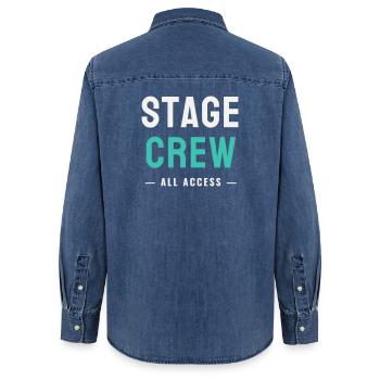 Équipe de scène Toute l’Accès Concert de l’équipe de scène - Chemise en denim femme bio Stanley/Stella - bleu moyen délavé  - Dos - AI Model Female 172 light (172cm)