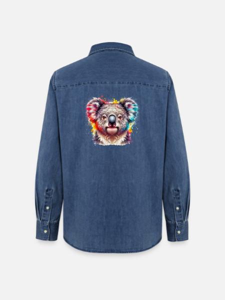 Koala - Frauen Jeanshemd Organic von Stanley/Stella - verwaschenes Mittelblau