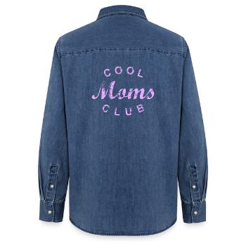 Cool Moms Club Mom Mom Mother's Day Gift - Women’s Organic Denim Shirt by Stanley/Stella - mid washy  - Back - AI Model Female 172 light (172cm)