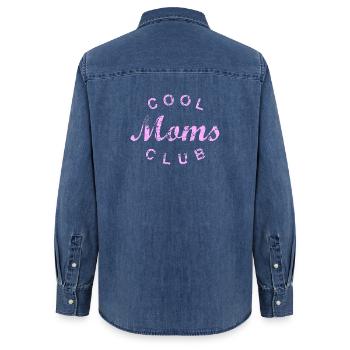 Cool Moms Club Mom Mom Mother's Day Gift - Women’s Organic Denim Shirt by Stanley/Stella - mid washy  - Back - AI Model Female 172 light (172cm)